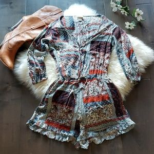 Vintage-Style Boho Patchwork  Romper